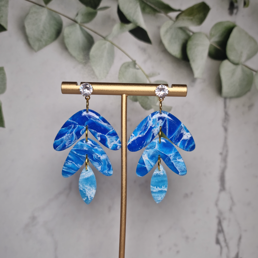 Ocean Gradient Marble Earrings | Hypoallergenic & Handmade